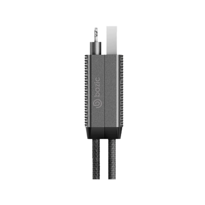 كابل Bazic GoCharge Alucable 4 في 1 بمدخل USB A وUSB-C إلى مخرج USB-C وLightning بطول 15 سم - أسود