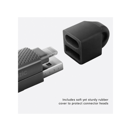 كابل Bazic GoCharge Alucable 4 في 1 بمدخل USB A وUSB-C إلى مخرج USB-C وLightning بطول 15 سم - أسود