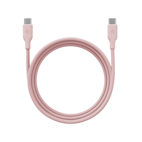 كابل Bazic GoCharge Weave USB-C إلى USB-C 480Mbps 60W بطول 1.5 متر - وردي