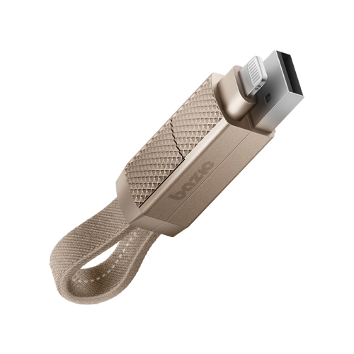 كابل Bazic GoCharge Alucable 4 في 1 بمدخل USB A وUSB-C إلى مخرج USB-C وLightning بطول 15 سم - ذهبي