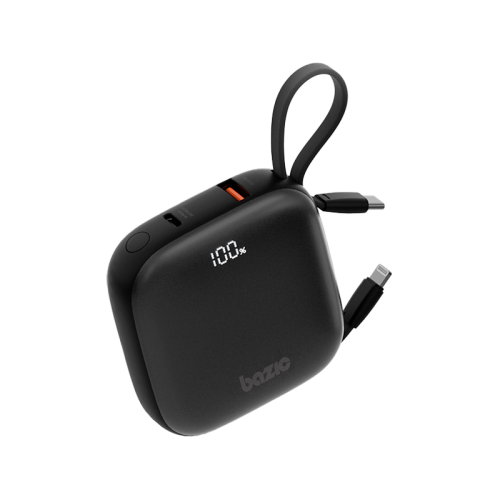 بنك طاقة بازيك جو باور فيوجن 4 في 1 مع كابل USB-C وLightning مدمج 10000 مللي أمبير في الساعة - ترافل