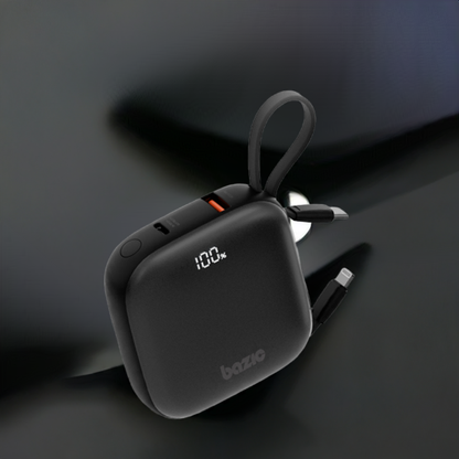 بنك طاقة بازيك جو باور فيوجن 4 في 1 مع كابل USB-C وLightning مدمج 10000 مللي أمبير في الساعة - ترافل