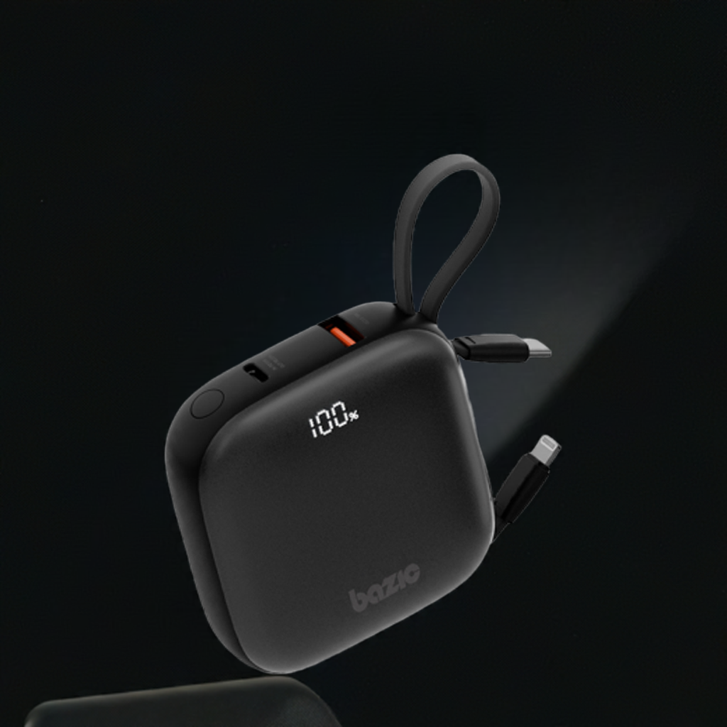 بنك طاقة بازيك جو باور فيوجن 4 في 1 مع كابل USB-C وLightning مدمج 10000 مللي أمبير في الساعة - ترافل