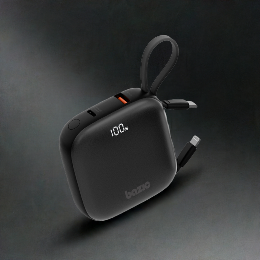 بنك طاقة بازيك جو باور فيوجن 4 في 1 مع كابل USB-C وLightning مدمج 10000 مللي أمبير في الساعة - ترافل